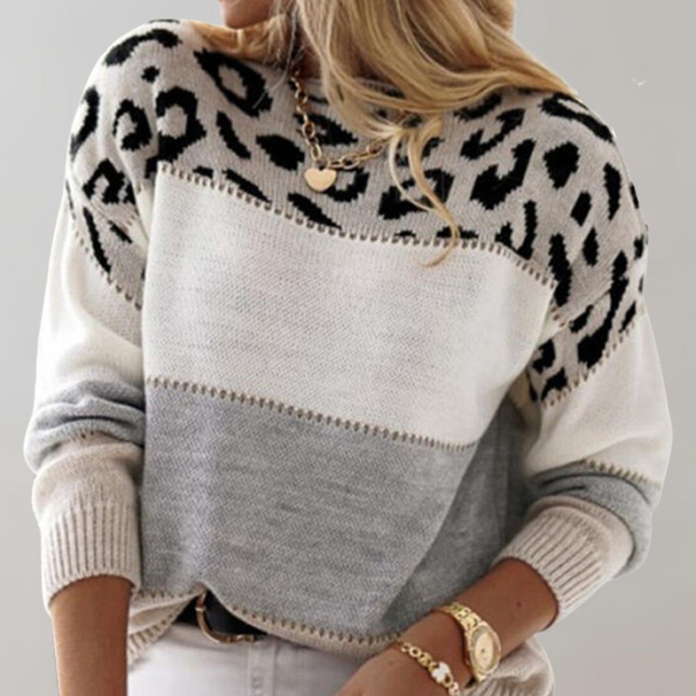 Emilia | Casual Sweater with Leopard Design