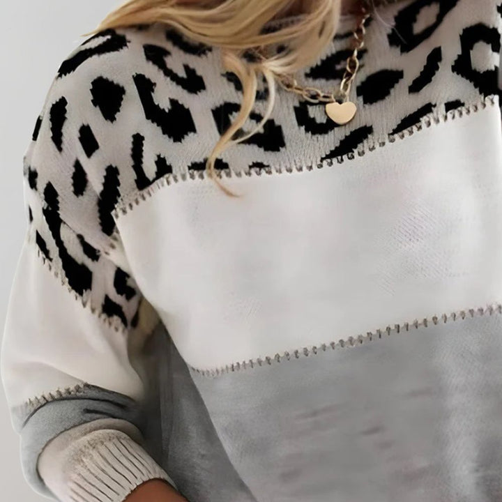 Emilia | Casual Sweater with Leopard Design